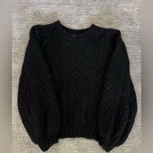 Doen Black Textured Knit Sweater S